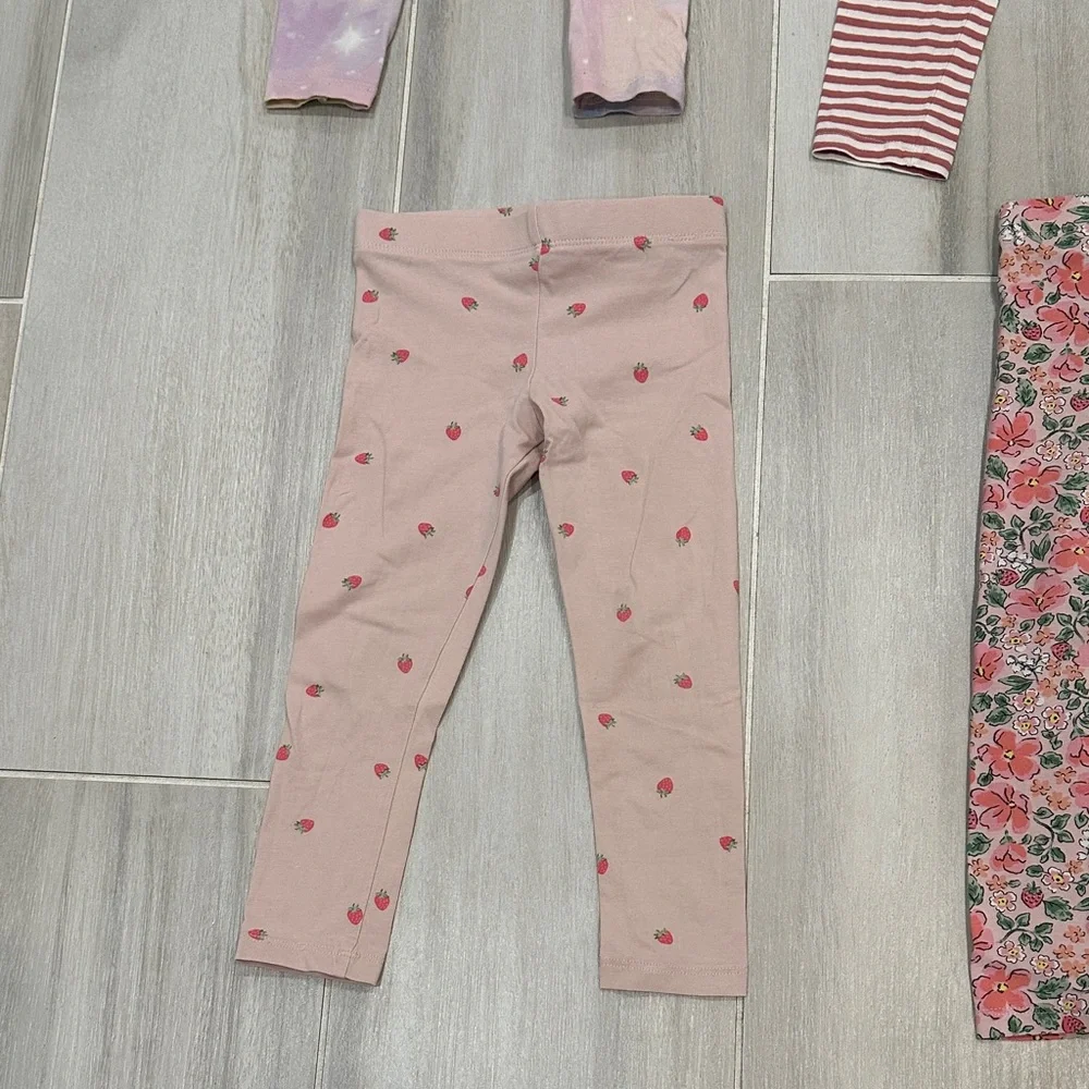 H&M 3T 4T Kids Leggings Set - Pink, Red, Multicolor - Picture 15 of 16